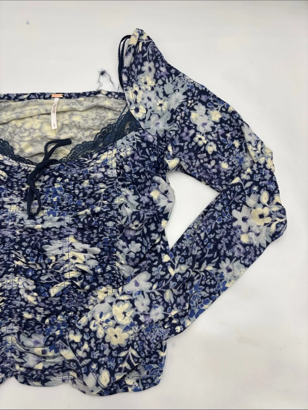 Free People Layer It On Me Top in Blue Combo - Picture 2 of 7